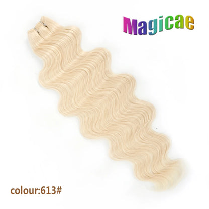 Magicae 30Inches Brown 12# M816# Sliver White Ombre Blond 613 Ombre 27# Body Wave High Temperature Synthetic Hair Extensions