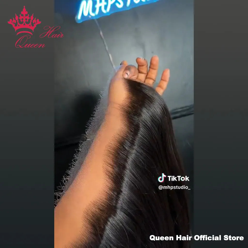 Queen Hair Real HD Frontal/Closure Only Invisible Melt Skin Lace 13x6 13x4 4x4 5x5 6x6 7x7 Raw Human Hair Body Wave & Straight