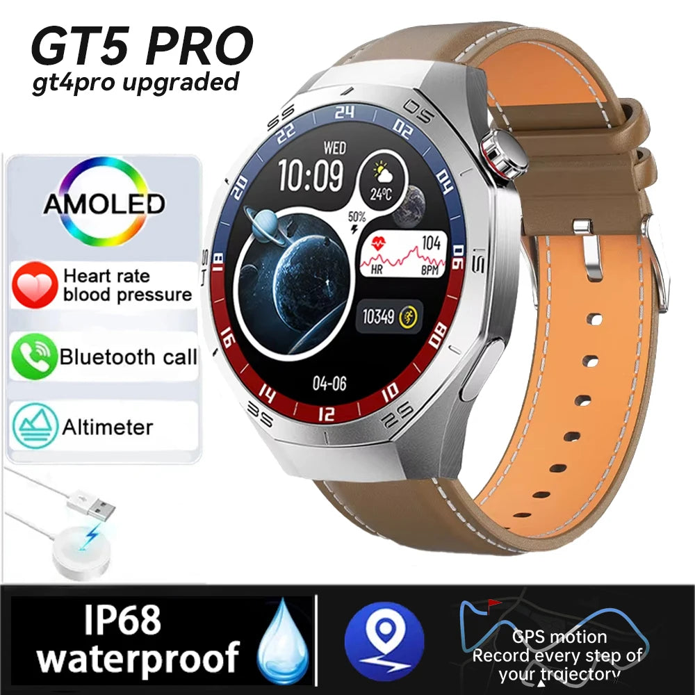 Original New S5 Smartwatch Men 360*360 HD AMOLED Screen GPS Motion Track Heart Rate Bluetooth Call IP68 Waterproof Smartwatch