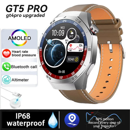 Original New S5 Smartwatch Men 360*360 HD AMOLED Screen GPS Motion Track Heart Rate Bluetooth Call IP68 Waterproof Smartwatch