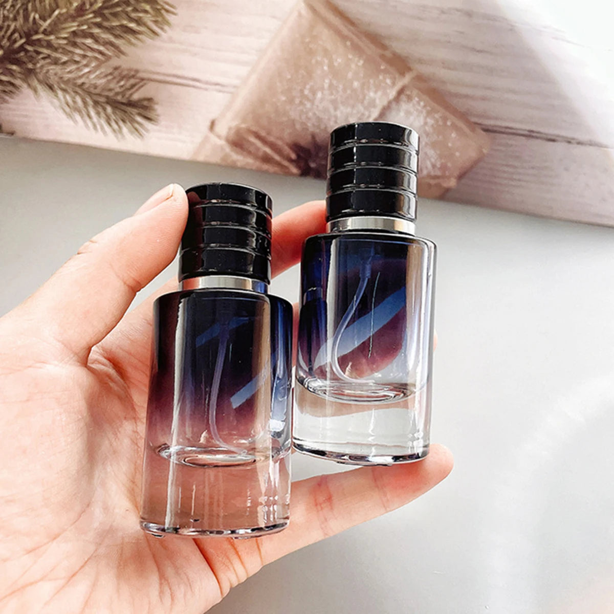 30ml gradient color glass portable refillable perfume bottle cosmetic container empty sprayer travel vice bottle
