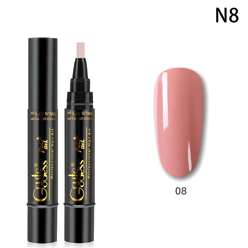 1 Pcs Pure Color Gel Nail Polish Pen For Nails Art Gel Semi Permanent Base Top Coat UV Gel Varnish Hybrid Neon Nail Polish