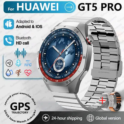 2025 For Huawei GT5 Pro Smartwatches Men HD AMOLED Screen GPS trajectory Health Monitor BT Call 1.52" Fitness Smartwatches IP68