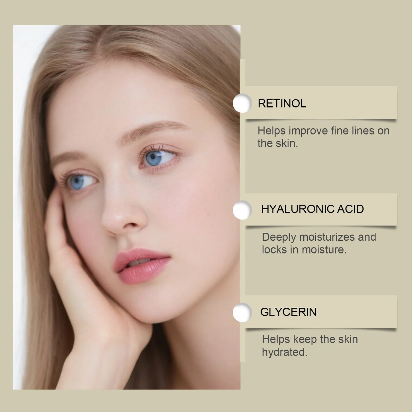 Retinol Tightening Face Serum Pore Minimizer Wrinkle Fine Lines Firmer Reducer Anti-Aging Moisturizing Hyaluronic Acid Skin Care