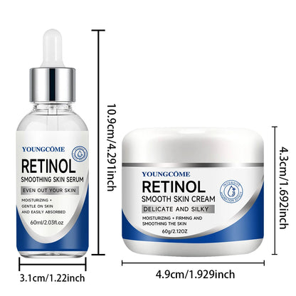 Retinol Cream Serum Combo Set Remove Wrinkle Firming Lifting Whitening Brightening Moisturizing Hyalronic Acid Facial Skin Care