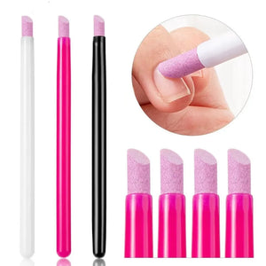 Quartz Nail Skin Grinding Pen Cuticle Remover Trimmer Dead Skin Remover Nail Polish Pen Manicure Stick Nail Files Manicure Tools