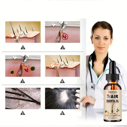 New Rosemary Oil for Beard Ginger Hair Growth Oil for Men Essence Hair Nutrient Conditioner Care Essential Oil for Black Women