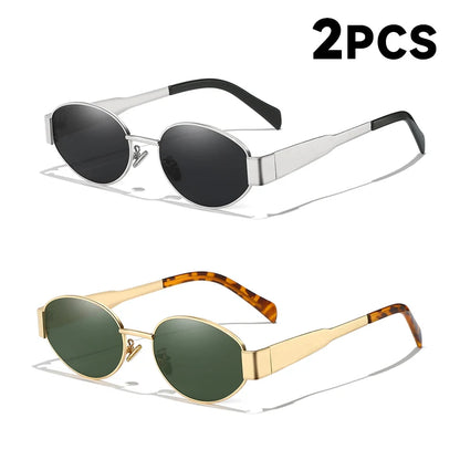 New Sunglasses For Women And Men UV400 Sun Glasses Alloy Oval Eyewear