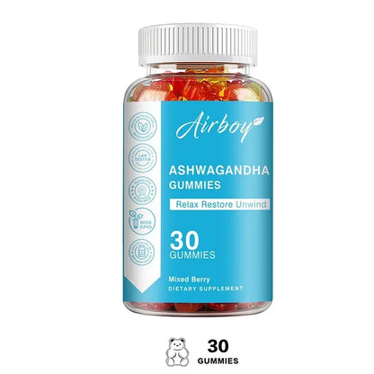 Ashwagandha Gummies - Balance Cortisol Levels, Improve Sleep Quality, Relieve Stress, Relax, Enhance Memory and Concentration