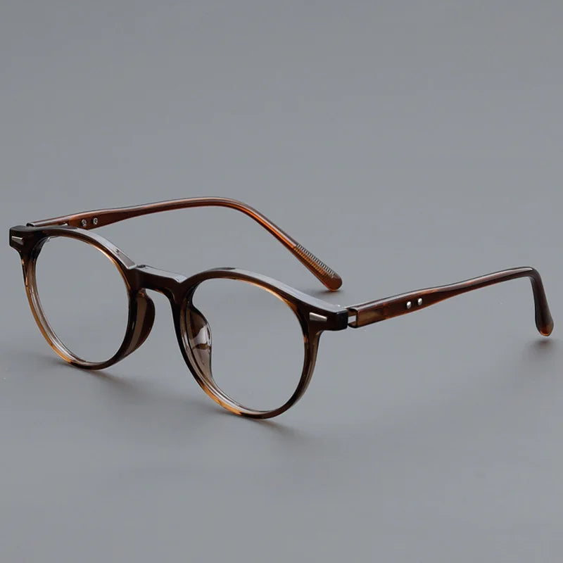 Personality Simple Round Glasses Frame Men Women Ultralight TR90 Rivet Frame Anti Blue LIight Transparent Lens Optical Eyewear