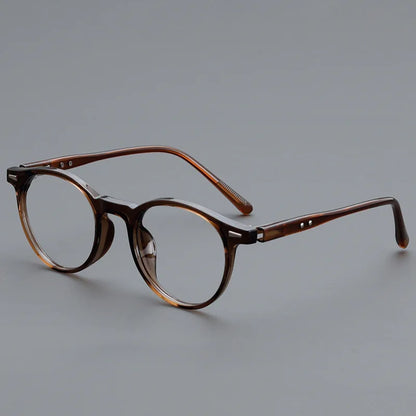 Personality Simple Round Glasses Frame Men Women Ultralight TR90 Rivet Frame Anti Blue LIight Transparent Lens Optical Eyewear