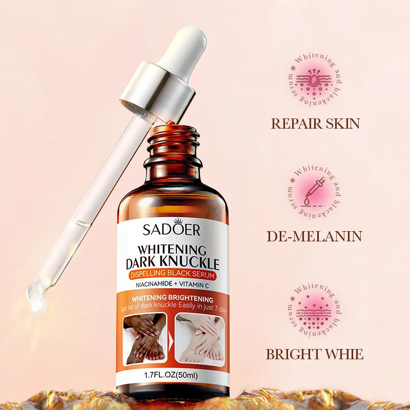 Dark Knuckles Fast Brighten Serum Elbows Hand Knuckle Brightening Serum Knee Black Skin Quickly Lighten Stains Remover Essence