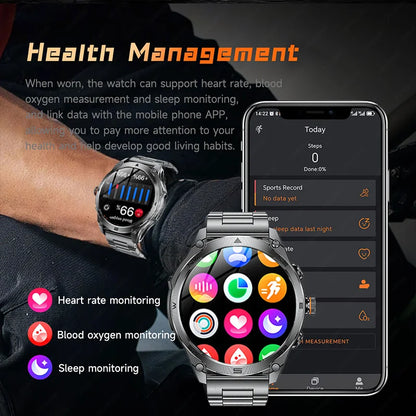 2025 New For Xiaomi GPS Sports Smart Watch 1000mAh large battery LED flashlight compass barometer Military Grade Smartwatchs men