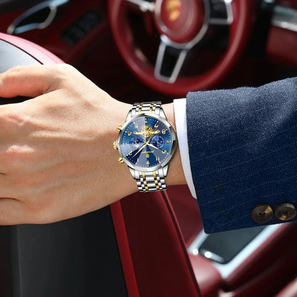 POEDAGAR Luxury Original Watch For Man Chronograph Waterproof Luminous Men Clock Quartz Stainless Steel Men's Watches Male Reloj