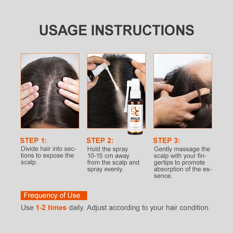 PURC Batana Oil Hair Growth Spray Hair Loss Treatment for Men Women Nourishing Hair Roots Thickening Hair Care Products