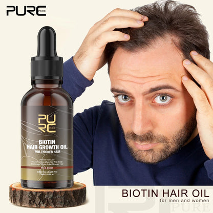 PURC Fast Biotin Hair Growth Oil Shampoo Conditioner Sets Anti Hair Loss Treatment for Men Women Thinning Hair Regrowth Care