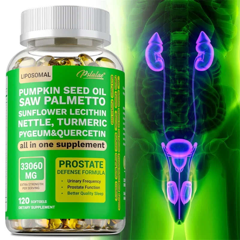 Prostate Support for Adult Men - Reduce Toilet Trips, Improve Sleep, Bladder Control, Relieve Hair Loss, Promote Hair Growth