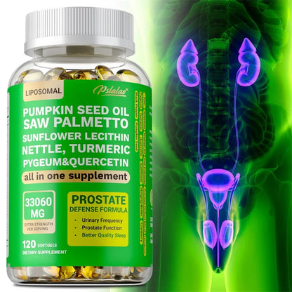 Prostate Support for Adult Men - Reduce Toilet Trips, Improve Sleep, Bladder Control, Relieve Hair Loss, Promote Hair Growth