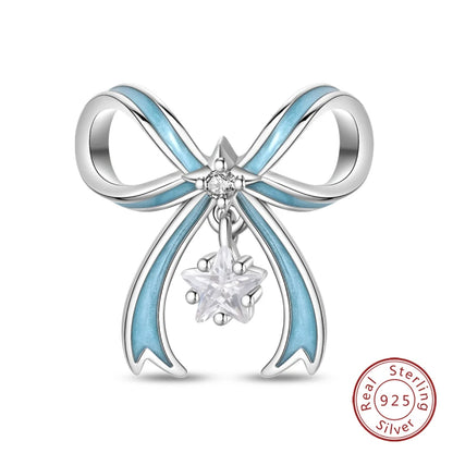 925 Sterling Silver Blue Purple Butterfly Perfume Bottle Starry Sky Hot Air Balloon Charms Beads Fit DIY S925 Bracelets Jewelry