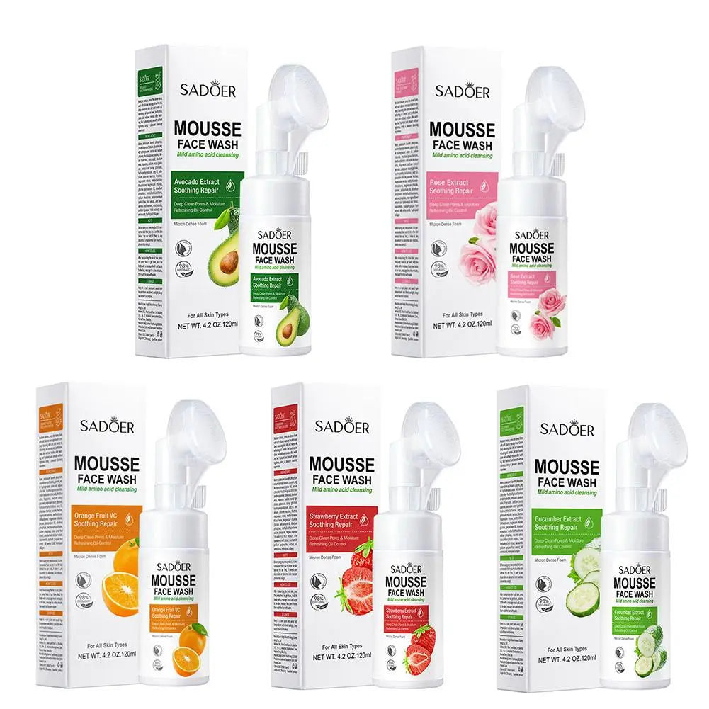 SADOER Amino Acid Facial Cleanser Mousse - Gentle Foam Wash for Sensitive Skin Hydrating & Soothing PH Balanced (150ml)