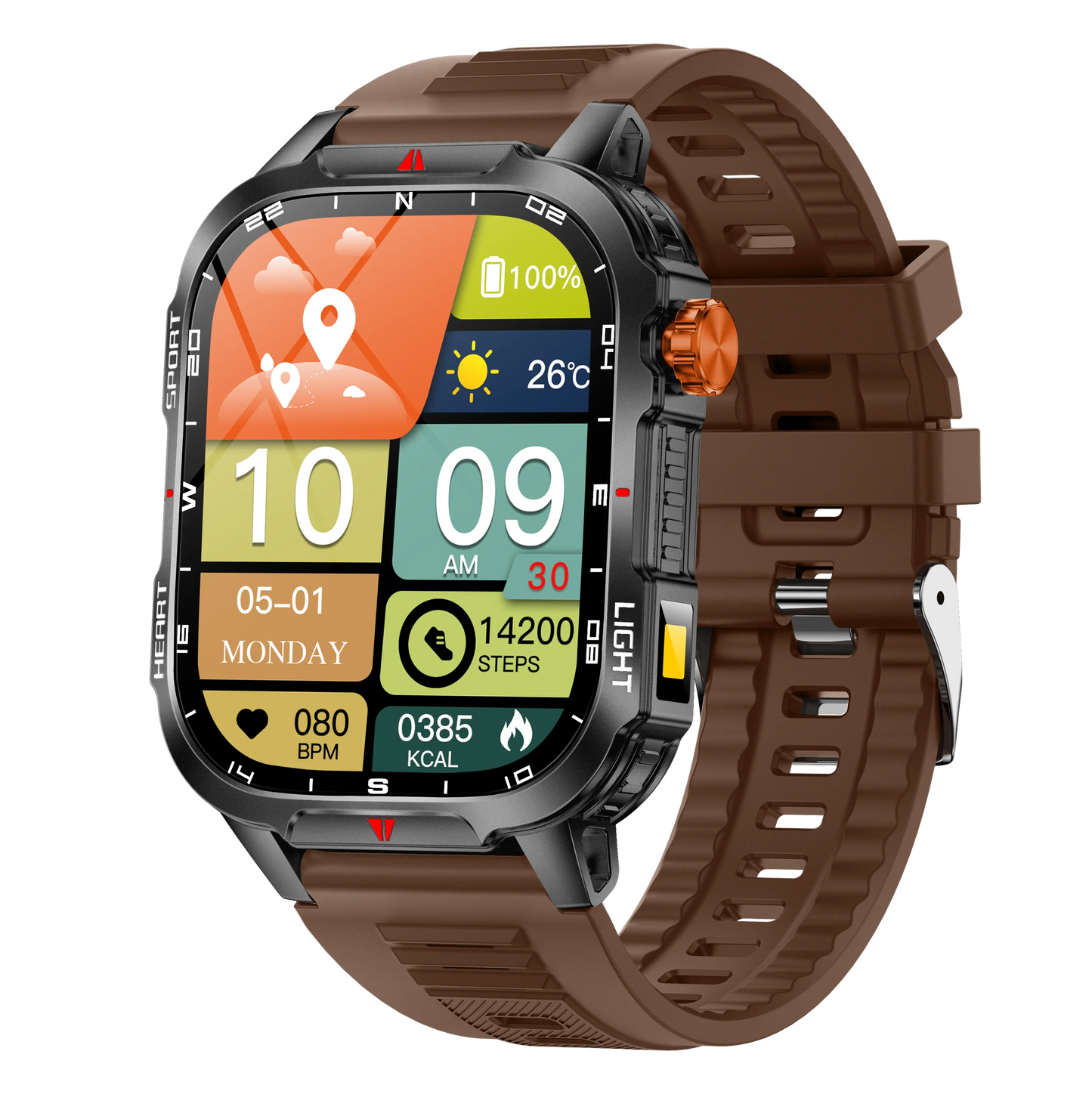 2025 New Smart Watch Voice Assistant 2.01"HD Screen Bluetooth Call Waterproof 1100mAh Big Battery Compass Outdoor Sport Watches