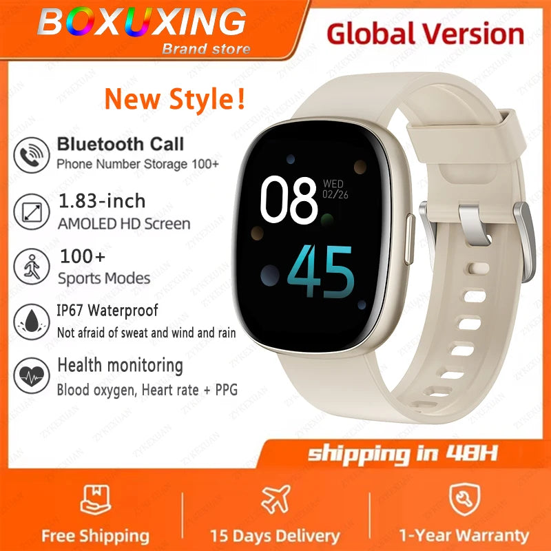 For HUAWWEI GPS Track Smart Watch Men Women 1.83 Inch AMOLED Screen Heart Rate IP68 Waterproof Bluetooth Call Sports Smart Watch
