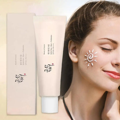 2pcs SPF50+ Sunscreen Korean Rice Probiotic Solar Blocker Skin Whitening Cream Anti UV Sun Block Hydrating Sun Lotion