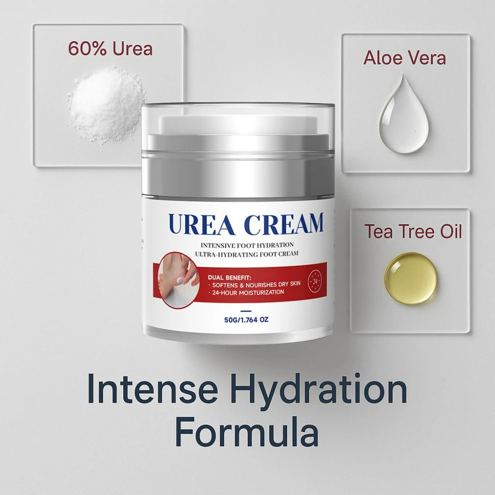 60% Urea Cream for Cracked Hands Feet - Fast Keratin Softening, Intensive Hydration with Aloe Ceramide, Overnight Treatment