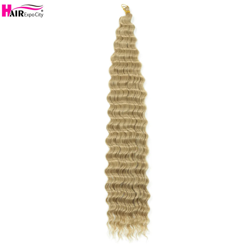 Ocean Wave Crochet Hair Extensions 30Inch Synthetic Deep Twist Curly Crochet Braids Soft Bohemian Water Wave Braid Hair