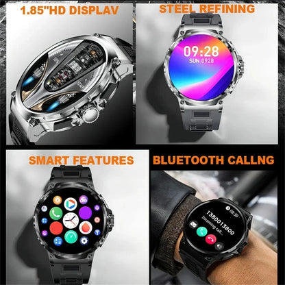 2025 New 1.85inch Smart Watch Men Ultra 710mAh Large Battery Bluetooth Call 400+ Watch Faces Sport Outdoor Waterproof Smartwatch