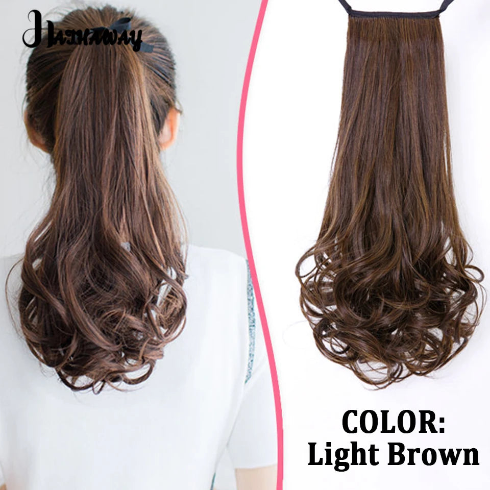 14 Inch Wavy Long Curly Hair Strap-type Pear Flower Curly Wig Ponytail Female Synthetic Fluffy Natural Shopping Commuting Wear