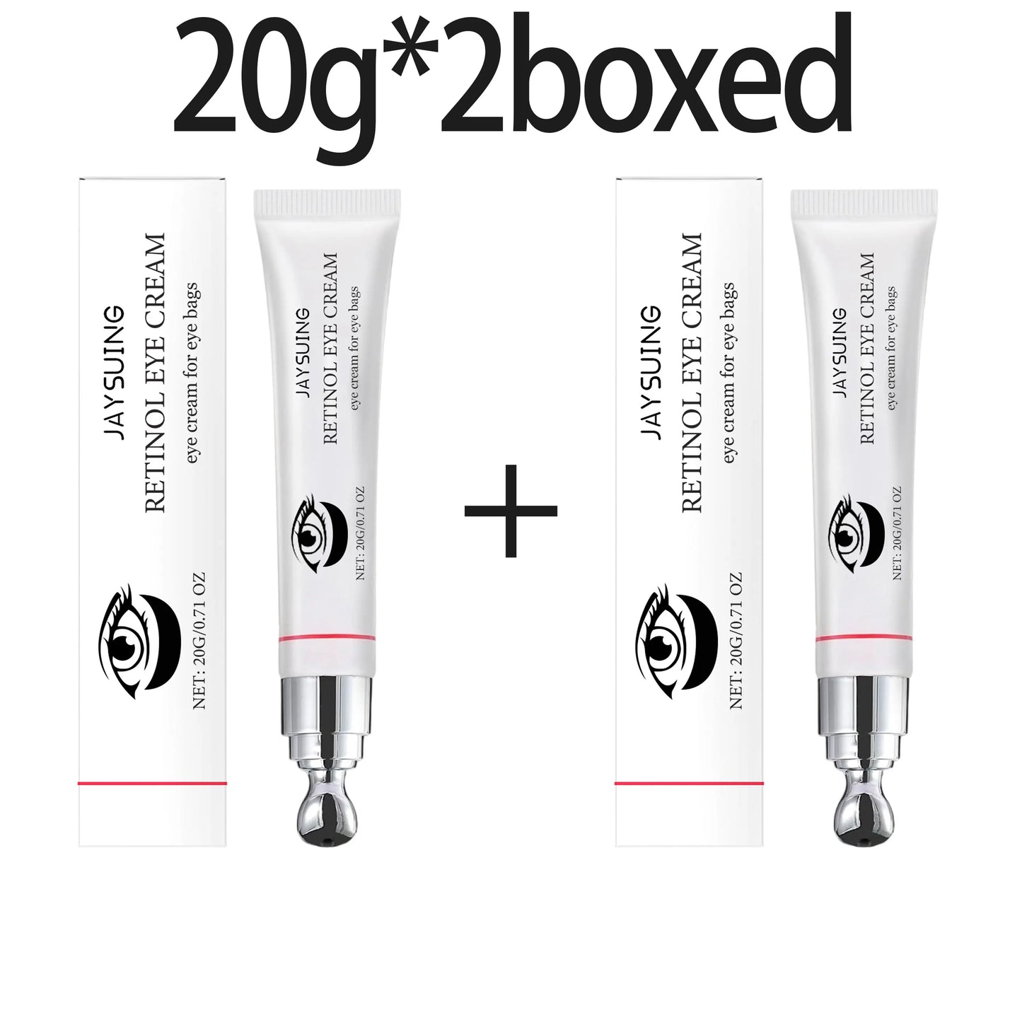 Jaysuing Retinol Roller Eye Cream Reduce Eyes Puffiness Moisturizing Care Cream Brightening Firming Lifting Under the Eyes Cream