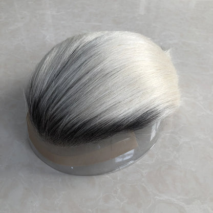 Human Hair Toupee For Men Thin Skin PU 8*10 Straight Hair Mens Wigs T4/613 Blonde Hair Replacement For Men Human Hair System