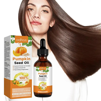 60ml Pumpkin Seed Oil Essential Oil Nourishing Scalp Hair Repaired Prevent Loss Hair Care Damaged Hair Essence T3Y1