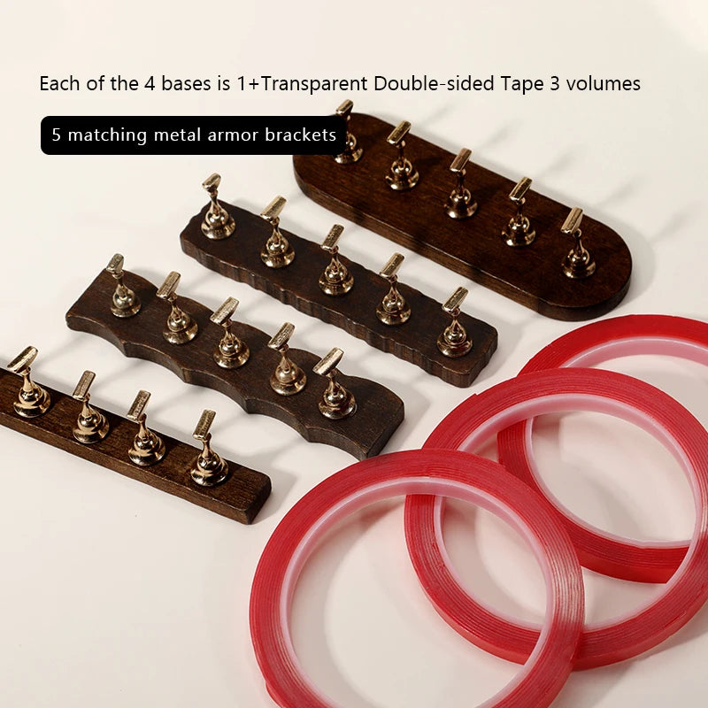 RS NAIL Wooden Nail Practice Stand False Nail Tip Display Base Holder Gel Polish Exercise Showing Shelf Manicure Supplies Set