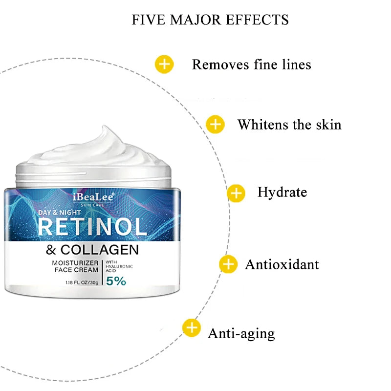 Retinol Collagen Face Cream For Men Anti Wrinkle Remove Firming Moisturizing Hydrating Facial Cream Skin Care