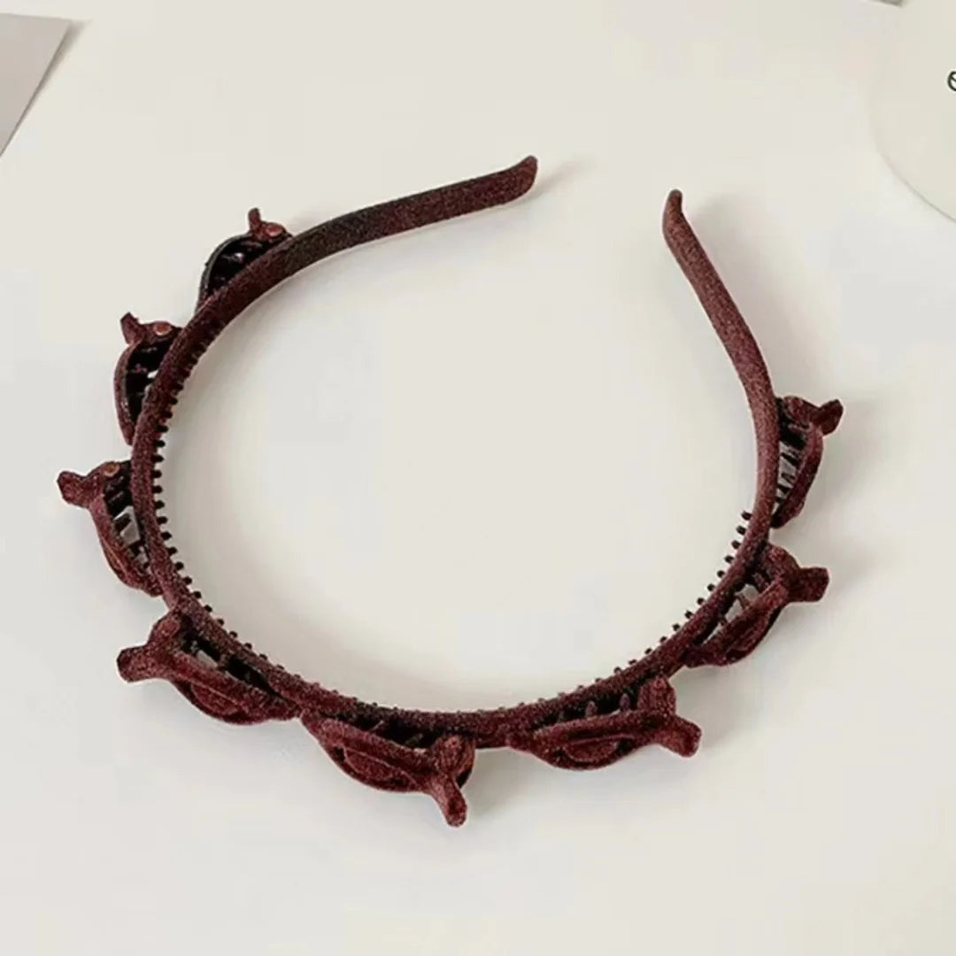 1/2/3 Set Ladies Flocking Braided Headband Simple Broken Hairpin Headband Fashionable Girls Face Washing Headband