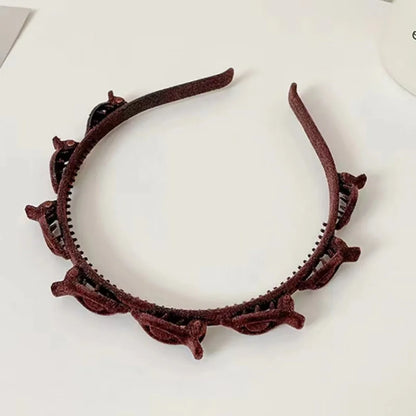 1/2/3 Set Ladies Flocking Braided Headband Simple Broken Hairpin Headband Fashionable Girls Face Washing Headband