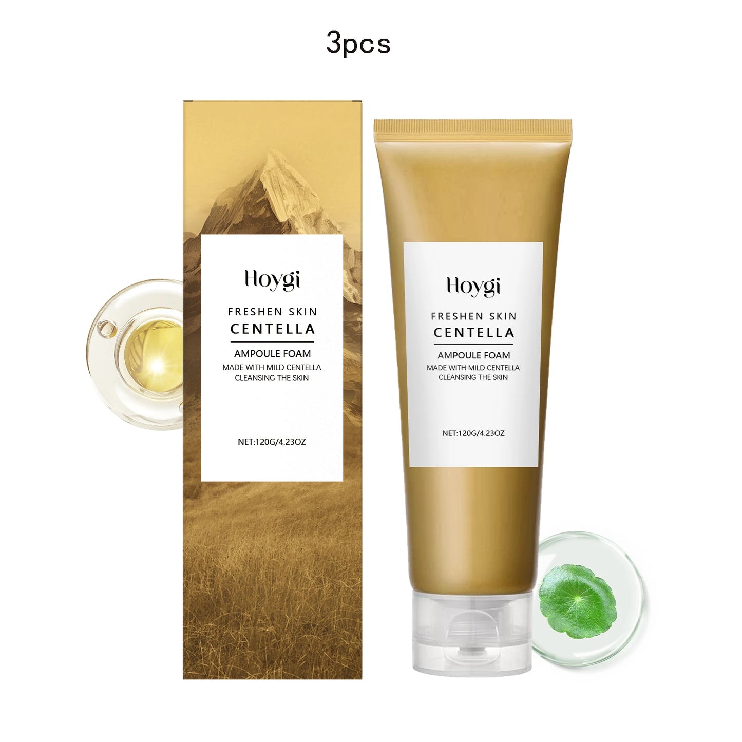 Hoygi Centella Cleanser Soothing Face Wash with Hyaluronic Acid Gentle Foam for Sensitive Skin Refines Pores Appearance Balanced