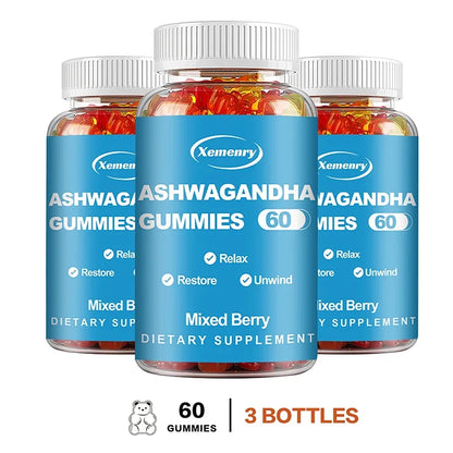 Ashwagandha Gummies - Improve Sleep, Relieve Stress, Support Immunity, Relaxation, Mood and Cognitive Health