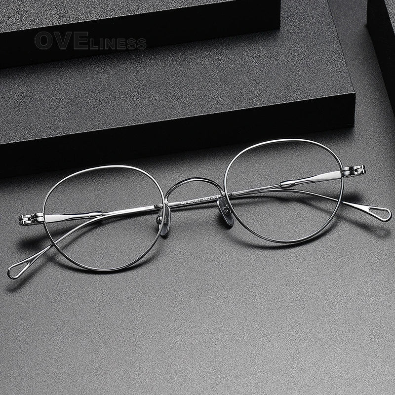 Pure Titanium Glasses Frame men Women Vintage Round Brand Design Eyeglasses Frame male New Titan Eyewear High Quality spectacles