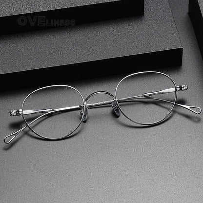 Pure Titanium Glasses Frame men Women Vintage Round Brand Design Eyeglasses Frame male New Titan Eyewear High Quality spectacles