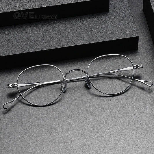 Pure Titanium Glasses Frame men Women Vintage Round Brand Design Eyeglasses Frame male New Titan Eyewear High Quality spectacles
