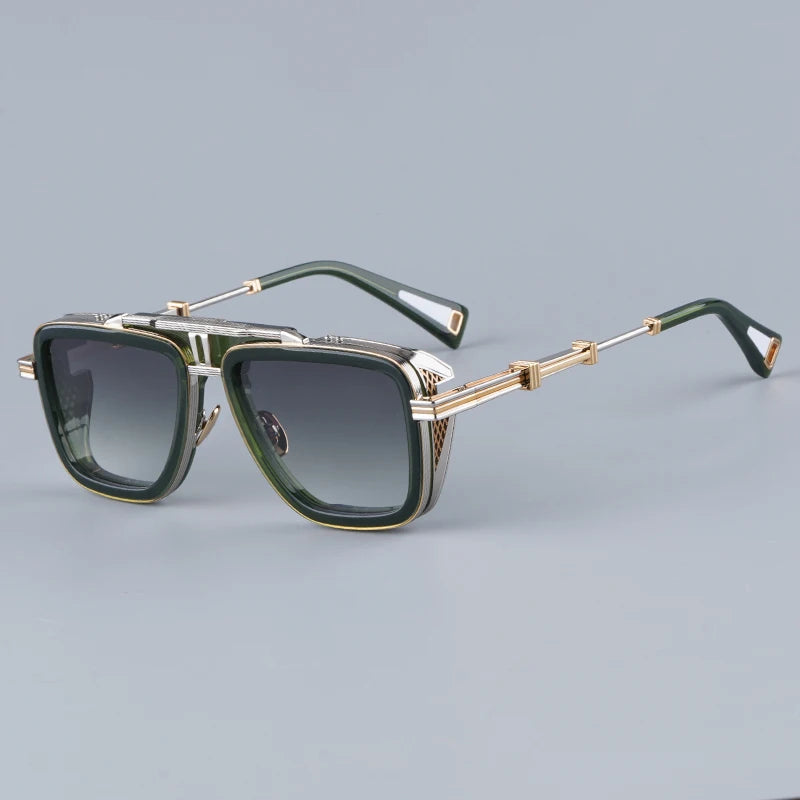 GTO High Street Punk Style Sunglasses Designer Brand High Quality Men and Women Uv400 Gradient Square Alloy Acetate Eyeglasses