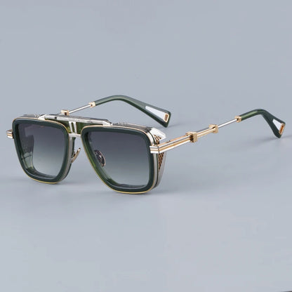 GTO High Street Punk Style Sunglasses Designer Brand High Quality Men and Women Uv400 Gradient Square Alloy Acetate Eyeglasses