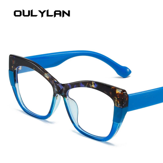 Oulylan Classic Eyeglasses Frame Women Cat Eye Anti Radiation Blue Light Blocking Glasses Protective Eyewear Computer Screen