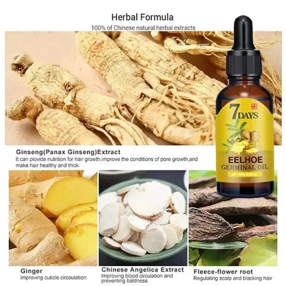 7 Day Fast Hair Growth Serum Ginger Growing Hair Treatment Anti Hair Loss Men Women Scalp Repair Damaged Root Care Essential Oil