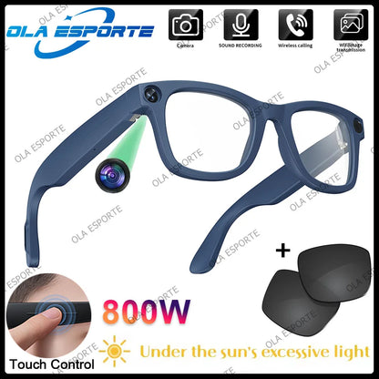 4K AI Smart Glasses Multifunction Camera Bluetooth Call Voice Assistant Music Player Translate Glasses UV Polarized Sunglasses