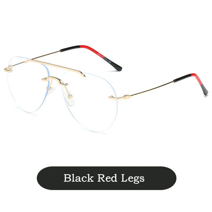 YIMARUILI Fashion Ultralight Pilot Men's Rimless Glasses Retro Trend Big Size Optical Prescription Eyeglasses Frame Women 1870