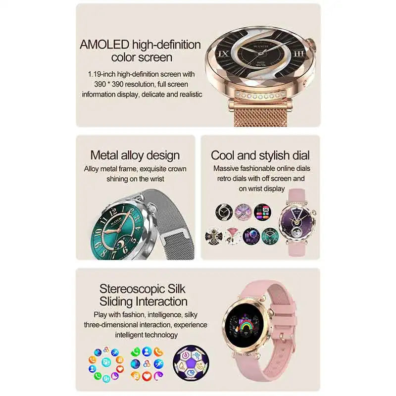 VALDUS Smartwatch Women Fitness Bluetooth Call IP68 Waterproof AMOLED Screen Long Battery Life Sport 2025 VL66 Pro Smart Watch